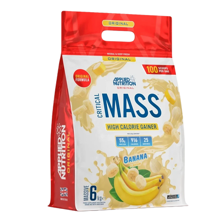 Applied Nutrition Critical Mass Original 6 kg Banana – Ganador de Peso Hipercalórico para Volumen Muscular