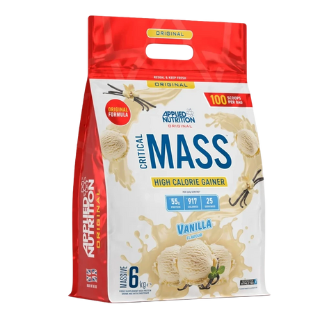 Applied Nutrition Critical Mass Original 6 kg Vanilla – Ganador de Peso Hipercalórico para Volumen Muscular