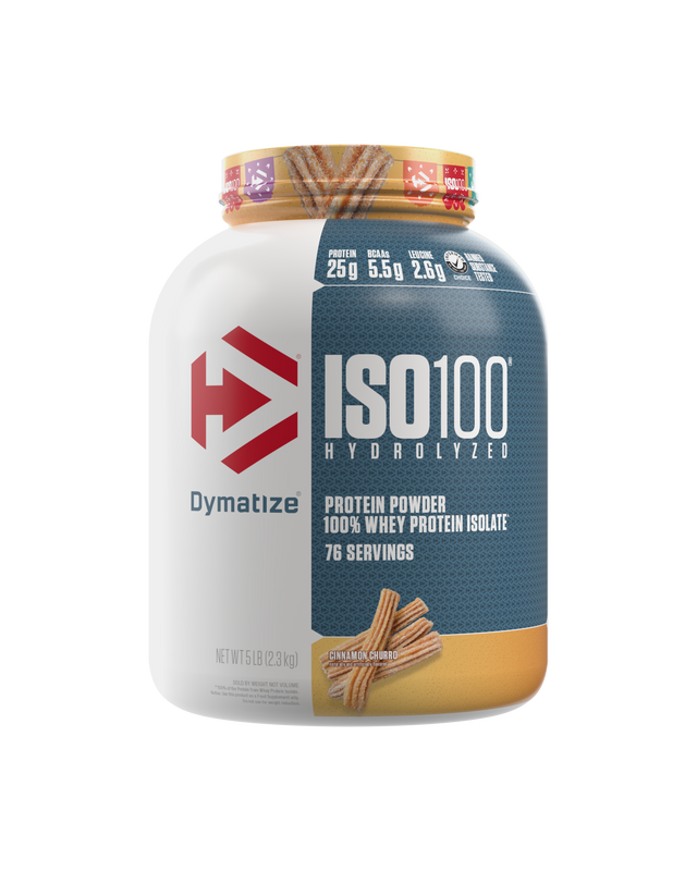 Dymatize ISO 100 5 lb Cinnamon Churro – Proteína Hidrolizada 100%, Sin Lactosa, 76 Porciones Premium