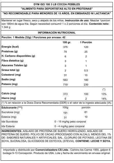 Dymatize ISO 100 3 lb Cocoa Pebbles – Proteína Hidrolizada 100% Sin Lactosa, Premium para Músculo Puro