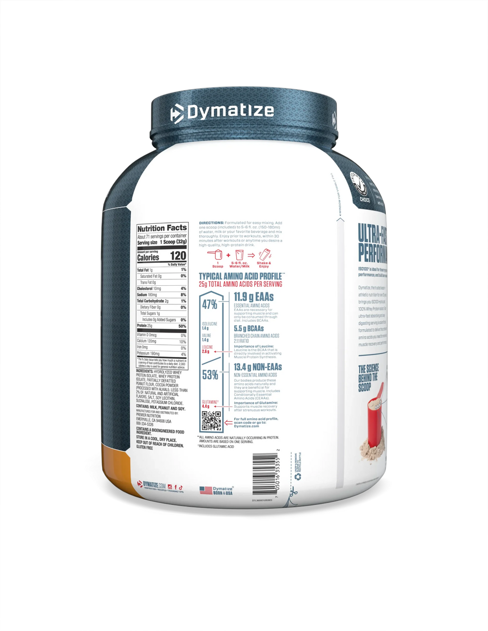 DYMATIZE PROTEINA ISO 100 5 LB CHOCOLATE PEANUT BUTTER 3