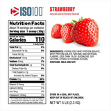 tabla nutricional original de la proteina hidrolizada iso 100 sabor strawberry 