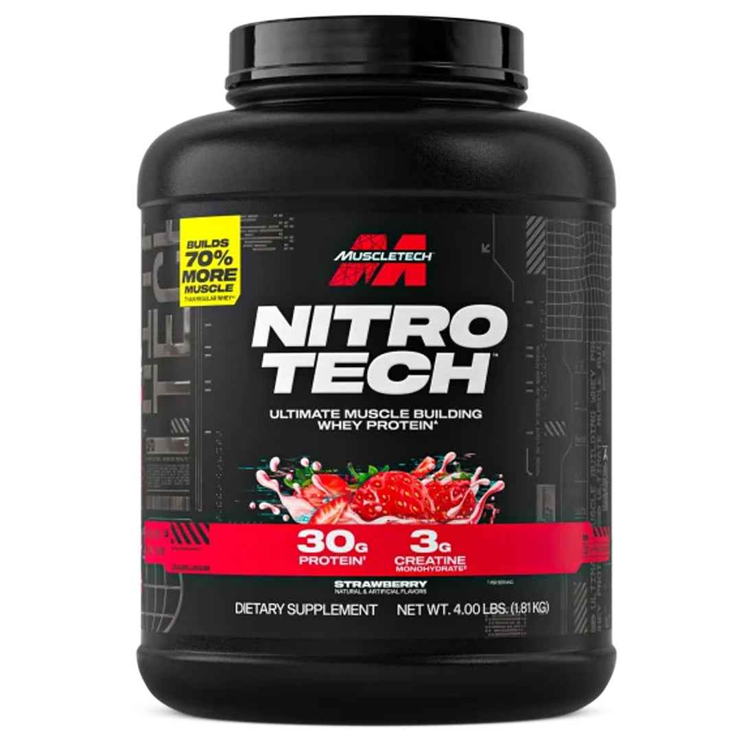 Nitro Tech Performance 4 lbs Muscletech Strawberry | Proteína + Creatina 30g