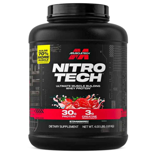 Nitro Tech Performance 4 lbs Muscletech Strawberry | Proteína + Creatina 30g