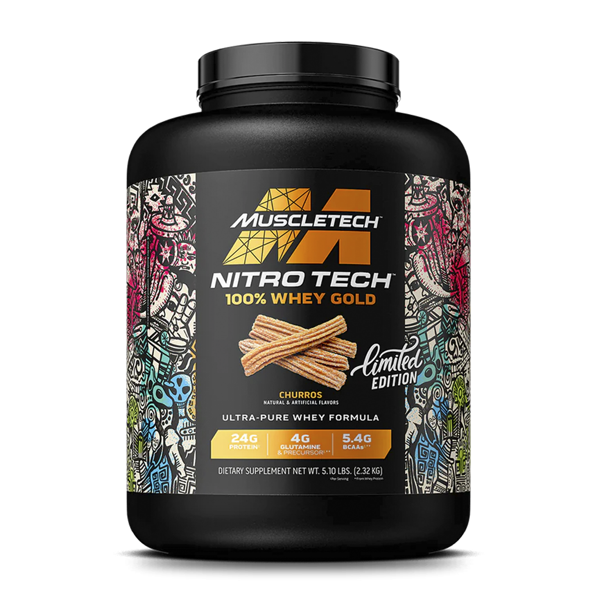 MuscleTech Nitro Tech 100% Whey Gold 5 lb Churros – Proteína Ultra-Filtrada para Músculo Definido