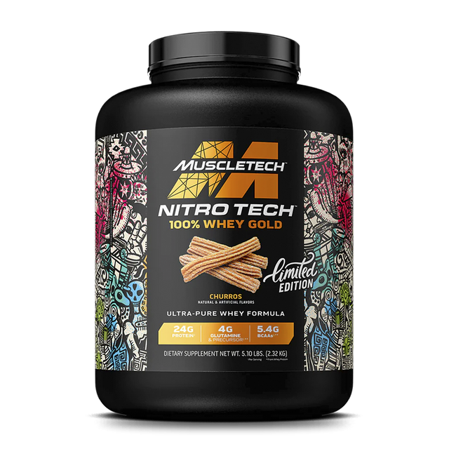 MuscleTech Nitro Tech 100% Whey Gold 5 lb Churros – Proteína Ultra-Filtrada para Músculo Definido