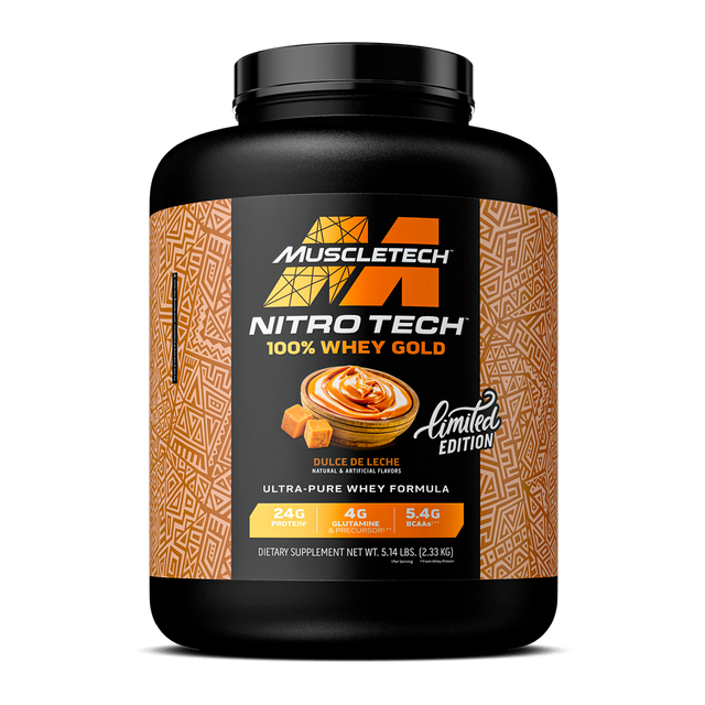 Muscletech Nitro Tech Whey Gold 5 Lb Dulce de Leche | Proteína Premium Baja en Azúcar | Recuperación Muscular