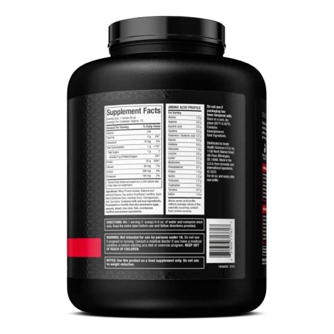 Nitro Tech 100% Iso Whey 5LB Vainilla – Proteína Aislada de Suero Premium, Baja en Carbohidratos y Sin Lactosa