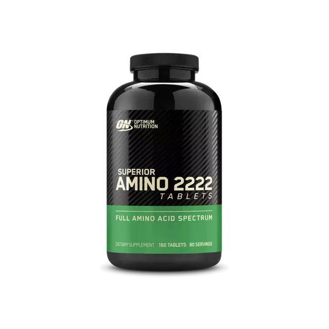 Optimum Nutrition Amino 2222 160 Tabs – Aminoácidos Completos de Suero de Leche para Músculo y Recuperación