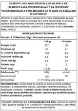OstroVit 100% Whey Protein 2000 g Apple Pie – Proteína de Suero Certificada, 66 Porciones, Calidad Europea