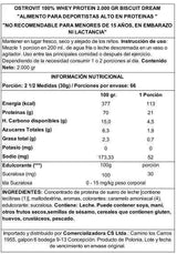 OstroVit 100% Whey Protein 2000 g Biscuit Dream – Proteína de Suero Certificada, 66 Porciones, Calidad Europea