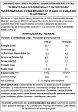 OstroVit 100% Whey Protein 2000 g Strawberry Cream – Proteína de Suero Certificada, 66 Porciones, Calidad Europea