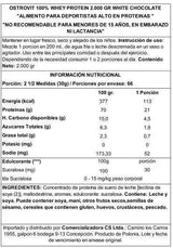 OstroVit 100% Whey Protein 2000 g White Chocolate – Proteína de Suero Certificada, 66 Porciones, Calidad Europea