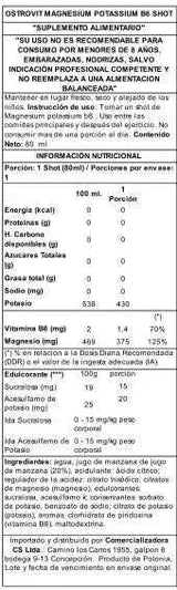 OstroVit Magnesio + Potasio + B6 Shot 80 ml – Electrolitos Líquidos para Recuperación y Anti-Calambres