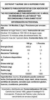 OstroVit Taurina 300 g Sin Sabor – Aminoácido en Polvo para Energía, Hidratación y Rendimiento