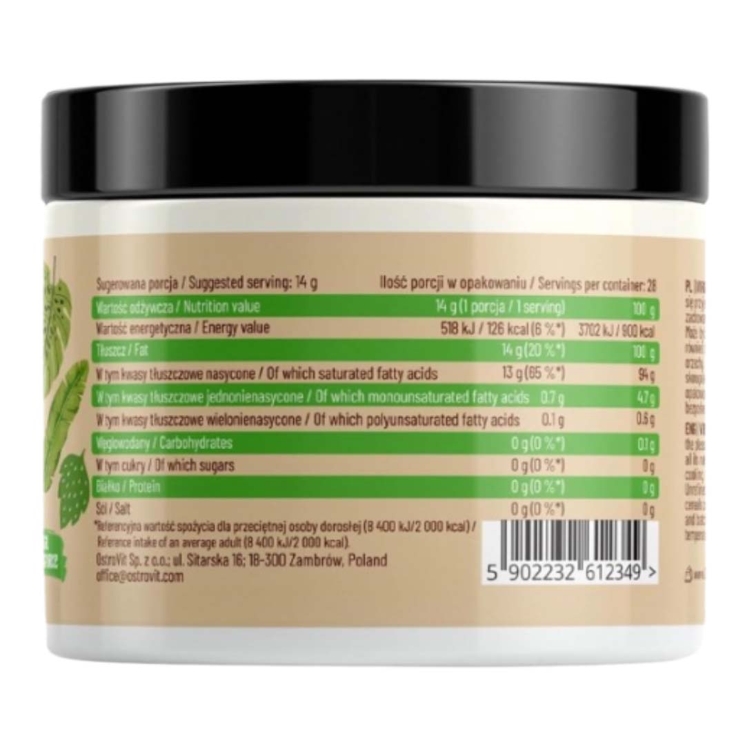 OstroVit Snack Aceite de Coco Virgen 400 g – Natural, Sin Refinar y Multiuso para Cocina y Cosmética