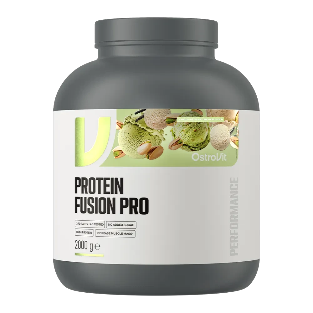 OstroVit Fusion Pro 2000 g Vanilla Pistachio Dream – Proteína Multicomponente, 66 Porciones para Síntesis Muscular