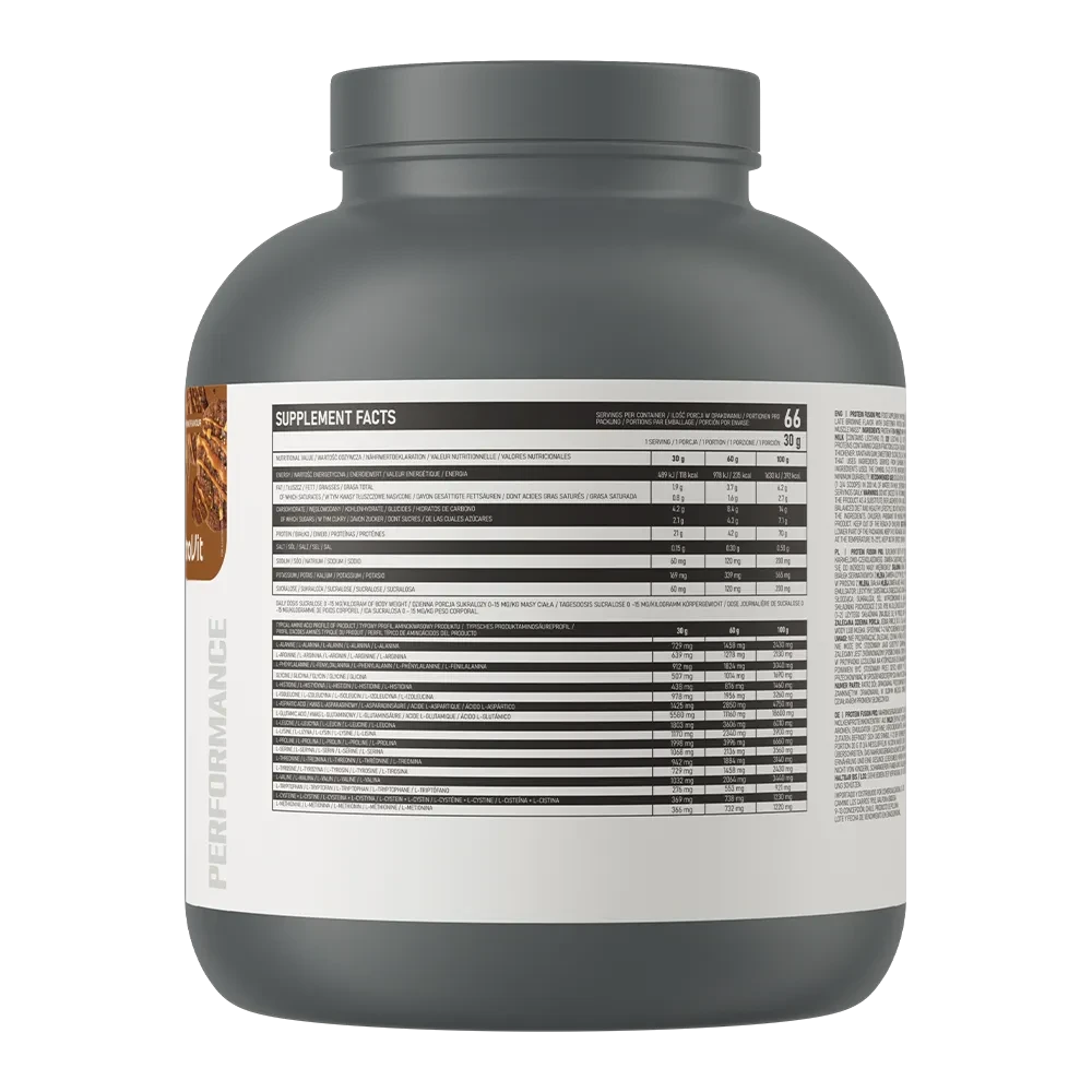 OstroVit Fusion Pro 2000 g Caramel Fudge Brownie – Proteína Multicomponente, 66 Porciones para Síntesis Muscular