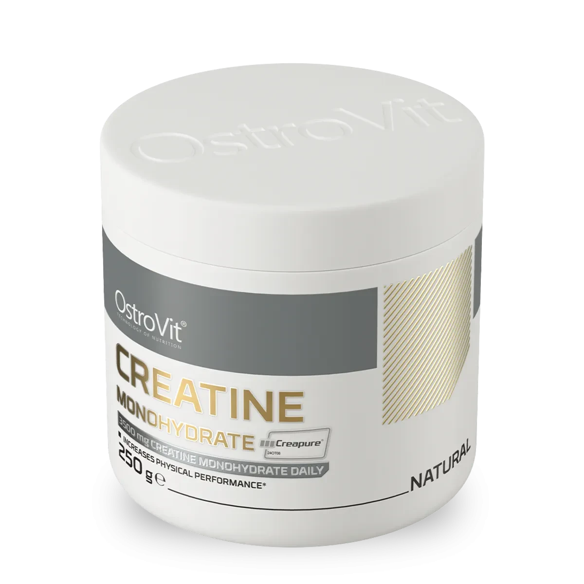 OstroVit Creatina Creapure 250 g Sin Sabor – Creatina Alemana Certificada de la Más Alta Pureza