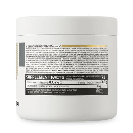 OstroVit Creatina Creapure 250 g Sin Sabor – Creatina Alemana Certificada de la Más Alta Pureza