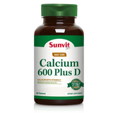 Sunvit Calcio 600 + Vitamina D3 30 Tabletas – Salud Ósea, Absorción de Calcio y Función Muscular