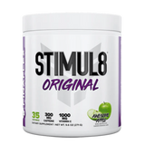 envase de pre netreno stimul8 sabor manzana 