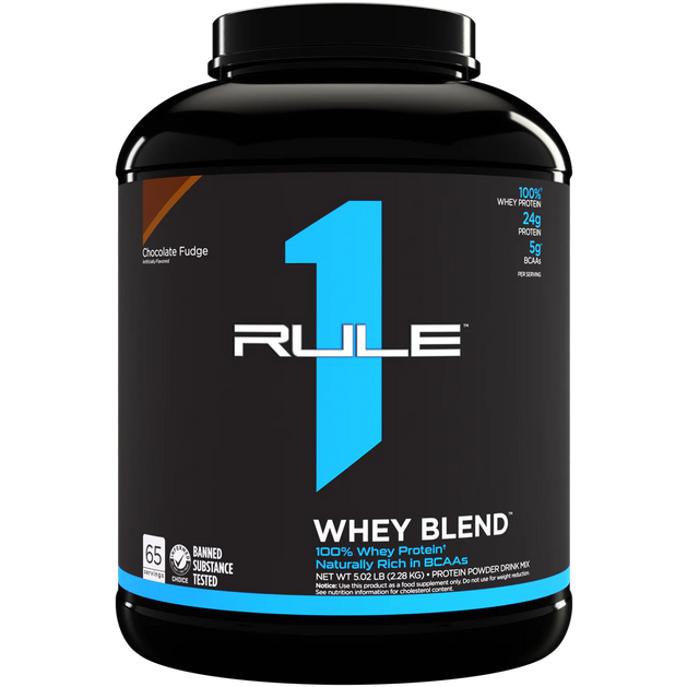 Rule1 R1 Whey Blend 5.02 lb Chocolate Fudge – Proteína de Alta Calidad para Músculo y Recuperación