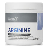 Arginina OstroVit sabor Limón — L-arginina en polvo, 3000 mg por porción, apta para veganos, 38 porciones — envase blanco de 210 g