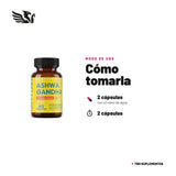 Ashwagandha Happy Labs — cómo tomarla, modo de uso: Toma 2 cápsulas con abundante agua. 100% original, envío a todo Chile.