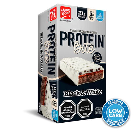 Caja de 4 unidades de Barra Bite Black & White. Barras de proteína de alto contenido para energía