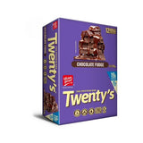 Caja de 12 Barras de Proteína Twenty's Chocolate Fudge. Contiene 19g proteína, 130 calorías, 0 Azúcar y es Sin Gluten. Ideal para dieta Keto