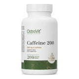Cafeína 200 de OstroVit — 200 mg de cafeína anhidra por tableta, 200 tabletas veganas — envase blanco