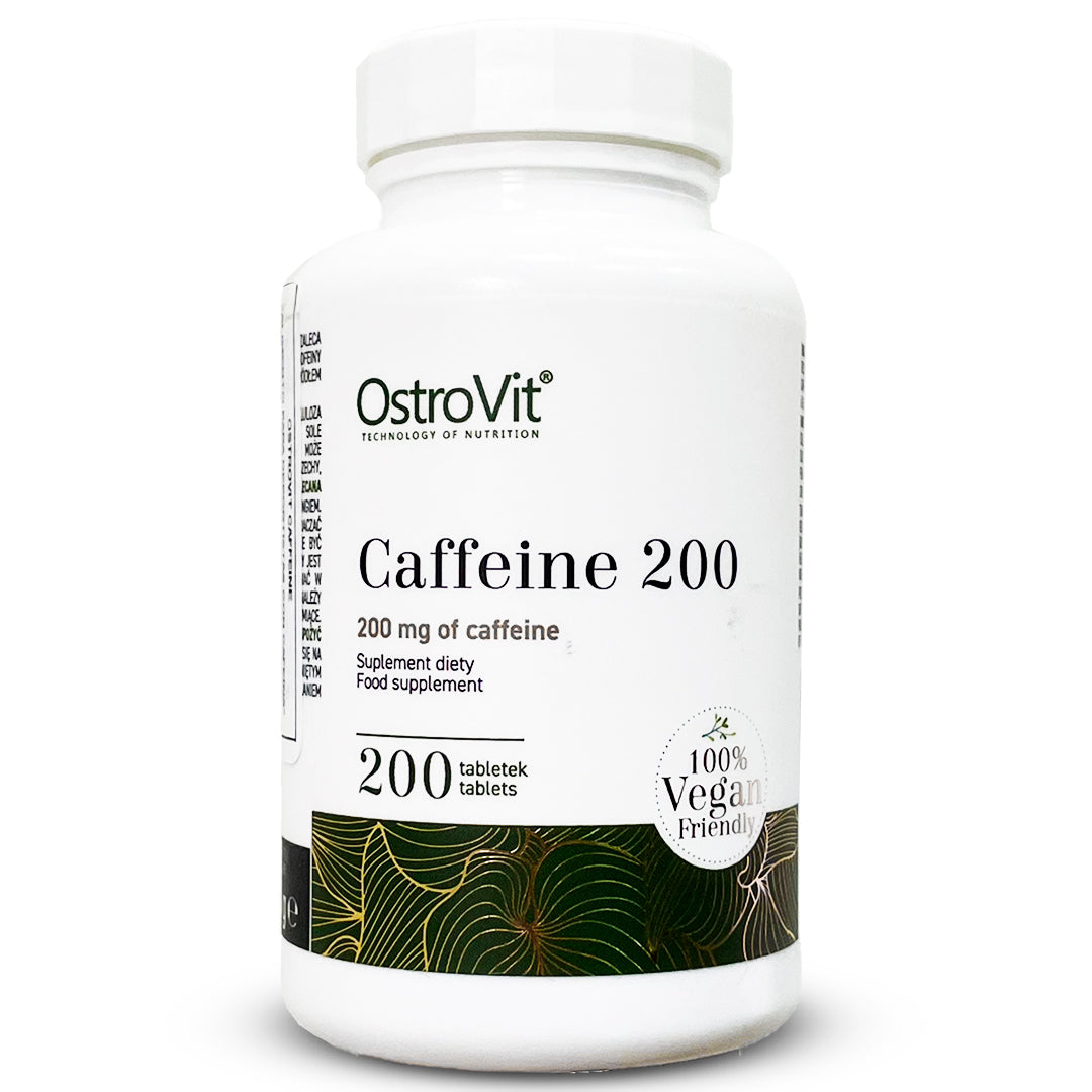 Cafeína OstroVit 200mg – Suplemento Energético en Tabletas, 200 Tabletas para Aumentar Energía y Resistencia