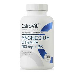 Citrato de Magnesio 400 mg + B6 de OstroVit — 90 comprimidos con magnesio y vitamina B6 — envase professional vitamins line