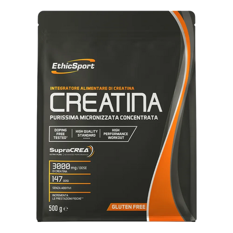 EthicSport Creatina Monohidrato 500 g Sin Sabor – Micronizada, Certificada, Made in Italy