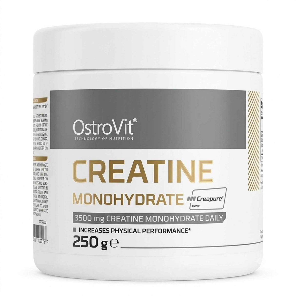 Creatina Monohidratada Ostrovit Creapure sin sabor — 3,5 g de creatina por porción — vista frontal del envase