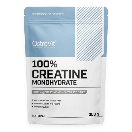 Creatina Monohidratada Ostrovit 300 g - 3 g de creatina por porción - vista frontal del envase