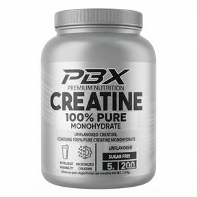 Creatina Monohidratada PBX Premium Nutrition 1 kg - 5 g de creatina micronizada por porción, 200 porciones, sin sabor - vista frontal del envase