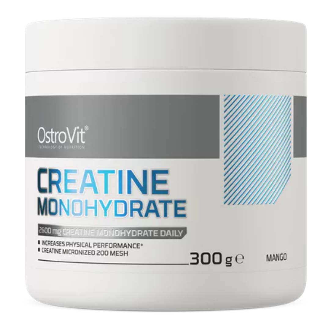 Creatina Monohidratada OstroVit Mango 300 g – Energía, fuerza y sabor tropical