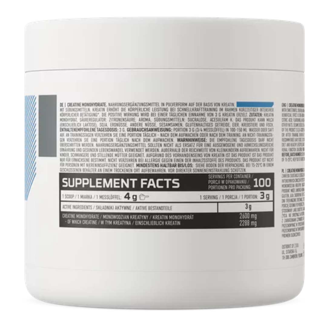 Creatina Monohidratada OstroVit Mango 300 g – Energía, fuerza y sabor tropical