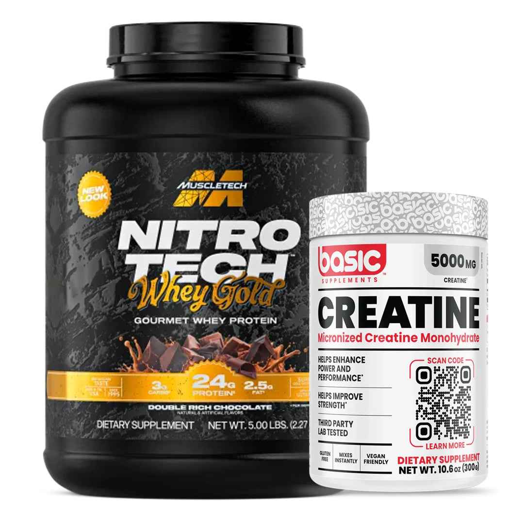Pack Aumento Muscular: Nitro Tech Gold + Creatina Basic | Fuerza y Recuperación