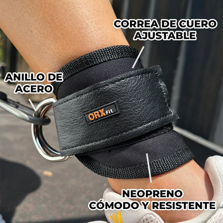 descripción de los detalles de la tobillera patada gluteo 