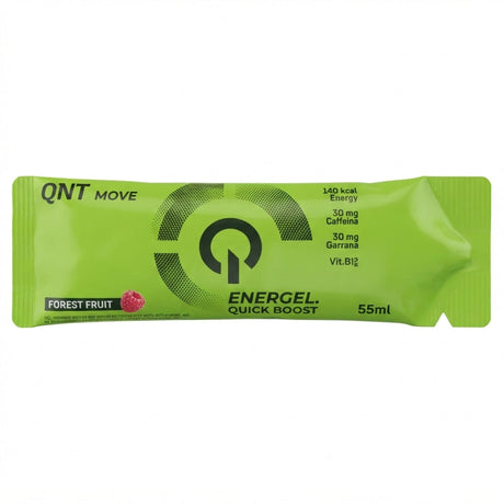 Gel Energético Energel QNT 55 ml sabor Lemon Lime - 35 g de carbohidratos, 30 mg de cafeína y guaraná - vista frontal del sobre