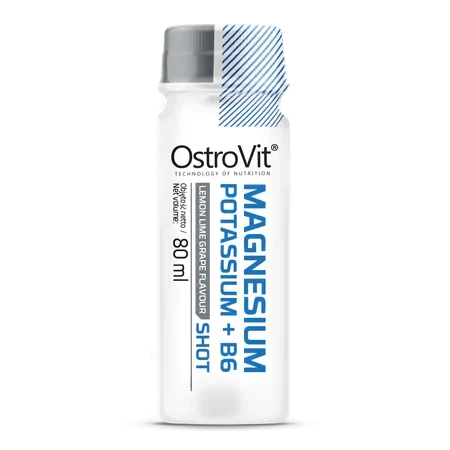 OstroVit Magnesio + Potasio + B6 Shot 80 ml – Electrolitos Líquidos para Recuperación y Anti-Calambres