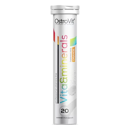 OstroVit Vitamins & Minerals 20 Tabs Efervescentes Naranja – Multivitamínico en Bebida, Fácil y Rápido