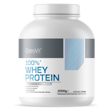 OstroVit 100% Whey Protein 2000 g White Chocolate – Proteína de Suero Certificada, 66 Porciones, Calidad Europea