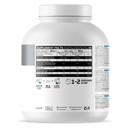 OstroVit 100% Whey Protein 2000 g Apple Pie – Proteína de Suero Certificada, 66 Porciones, Calidad Europea
