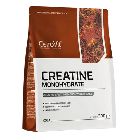 OstroVit Creatina Monohidratada 300 g Cola – Calidad Europea, 60 Porciones de 5 g