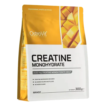 OstroVit Creatina Monohidratada 300 g Mango – Calidad Europea, 60 Porciones de 5 g
