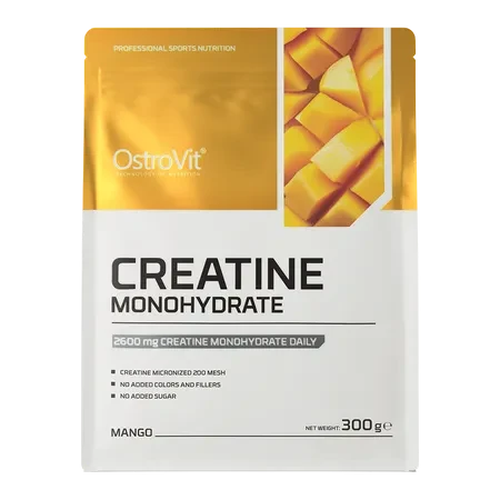 OstroVit Creatina Monohidratada 300 g Mango – Calidad Europea, 60 Porciones de 5 g